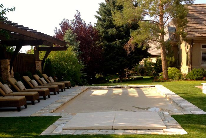 covered pool and hot tub