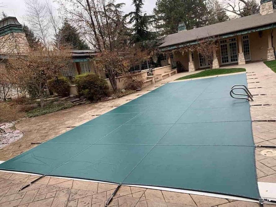 Winter pool cover installation